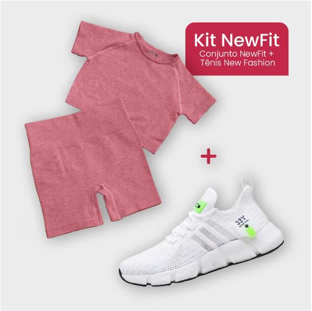 Kit New Fit - Conjunto Short Legging + Tênis New Fashion